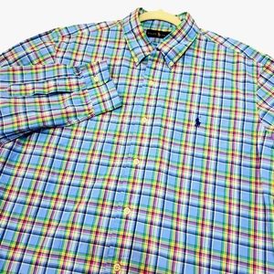 Ralph Lauren‎ Men's Plaid Blue Button-down Size Large